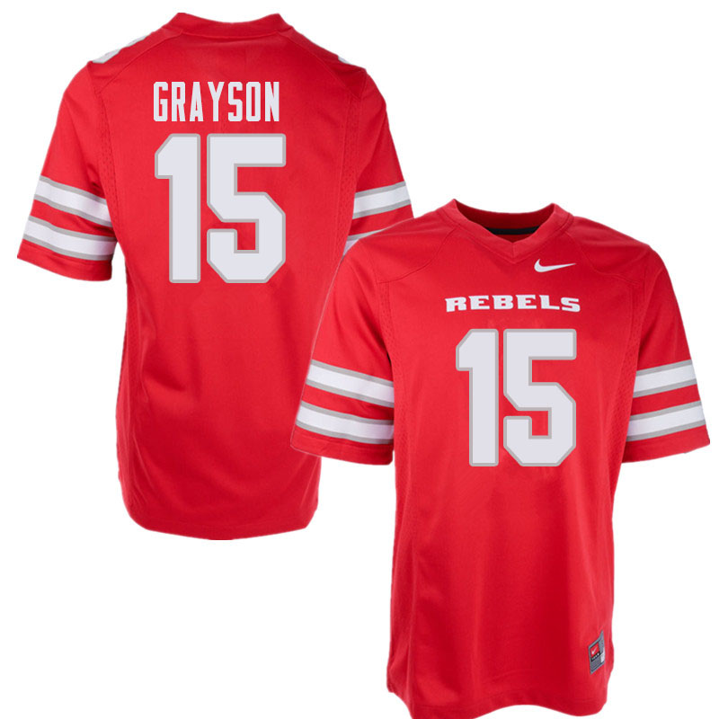 Men's UNLV Rebels #15 Marckell Grayson College Football Jerseys Sale-Red
